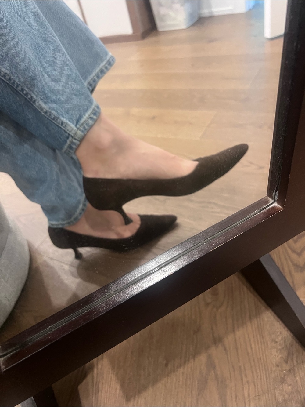 Manolo Blahnik Dark Brown Suede Pointed Toe Pumps - Picture 2 of 5